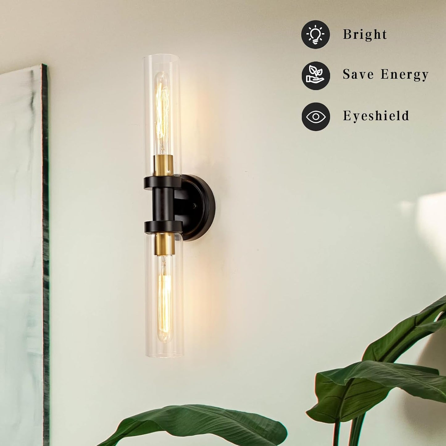 SANTOSTOCK Gold Battery Operated Wall Sconce Set of 2, 12000mAh Rechargeable Wall Lights with Remote Control, Wireless Dimmable Wall Lamps for Bedroom Living Room Bathroom Hallway Stairwell