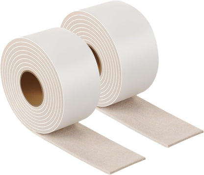 Furnigear Felt Strips with Adhesive Backing Heavy Duty Cuttable Felt Tape Roll Furniture Pads for Chair Legs - Protecting Hardwood Floors, Chair Wall Protector (Black, 80 x 0.5 x 0.14 Inch)