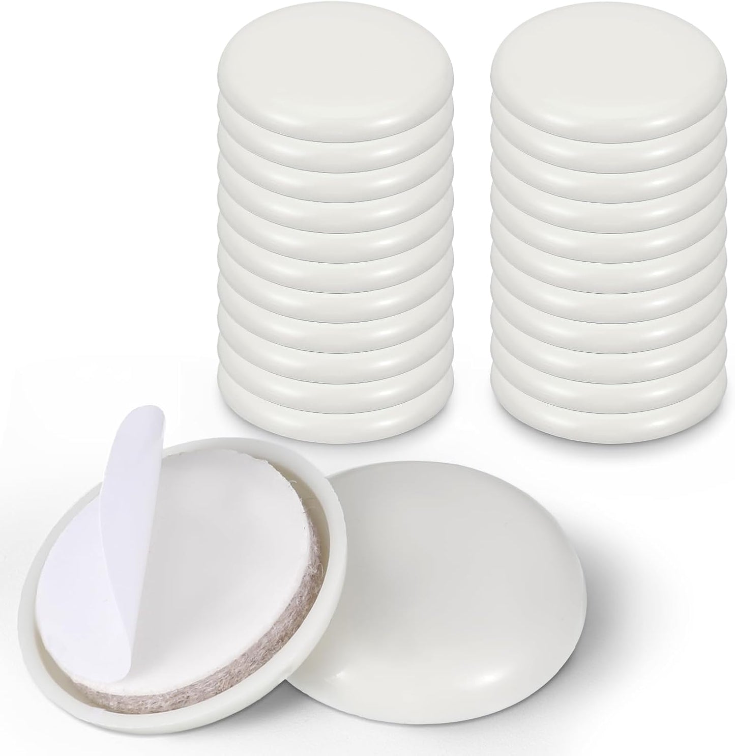24 PCS Self-Stick Furniture Sliders, Reusable Round Glides Glider, 1-1/4" Furniture Sliders for Carpet & Hardwood Floors, Adhesive Carpets Slider for Moving Furnitures Protecting Carpet