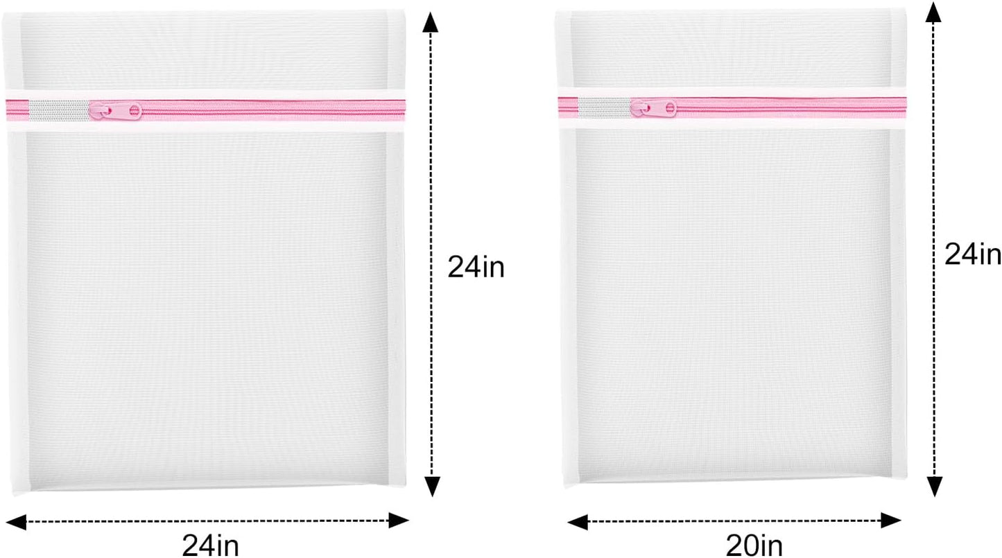 4Pcs Mesh Laundry Bags, Lingerie Bags for Washing Delicates,Mesh Wash Bags for Toy Storage & Cleaning, Travel Storage Organizer Bag, Dorm Room Essentials (1 Large, 1 Medium, 2 Small) (Fine Net)