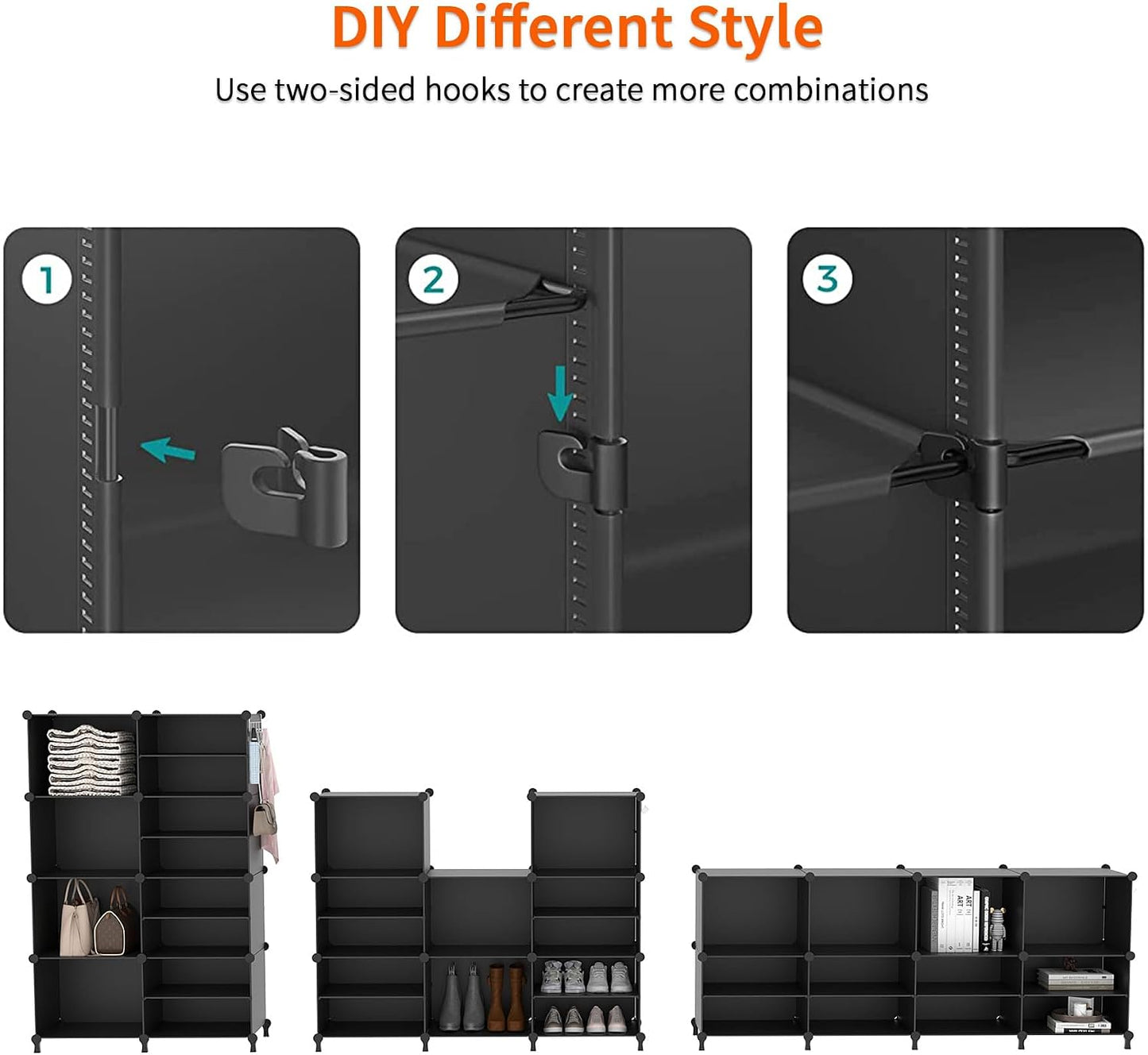 AWTATOS 8 Tiers Shoe Rack Organizer, 32 Pair Shoe Storage Cabinet, White | DIY Stackbale Plastic Shoe Organizer Shelves for Closet Entryway Hallway Bedroom