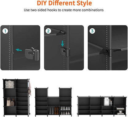 AWTATOS 8 Tiers Shoe Rack Organizer, 32 Pair Shoe Storage Cabinet, White | DIY Stackbale Plastic Shoe Organizer Shelves for Closet Entryway Hallway Bedroom