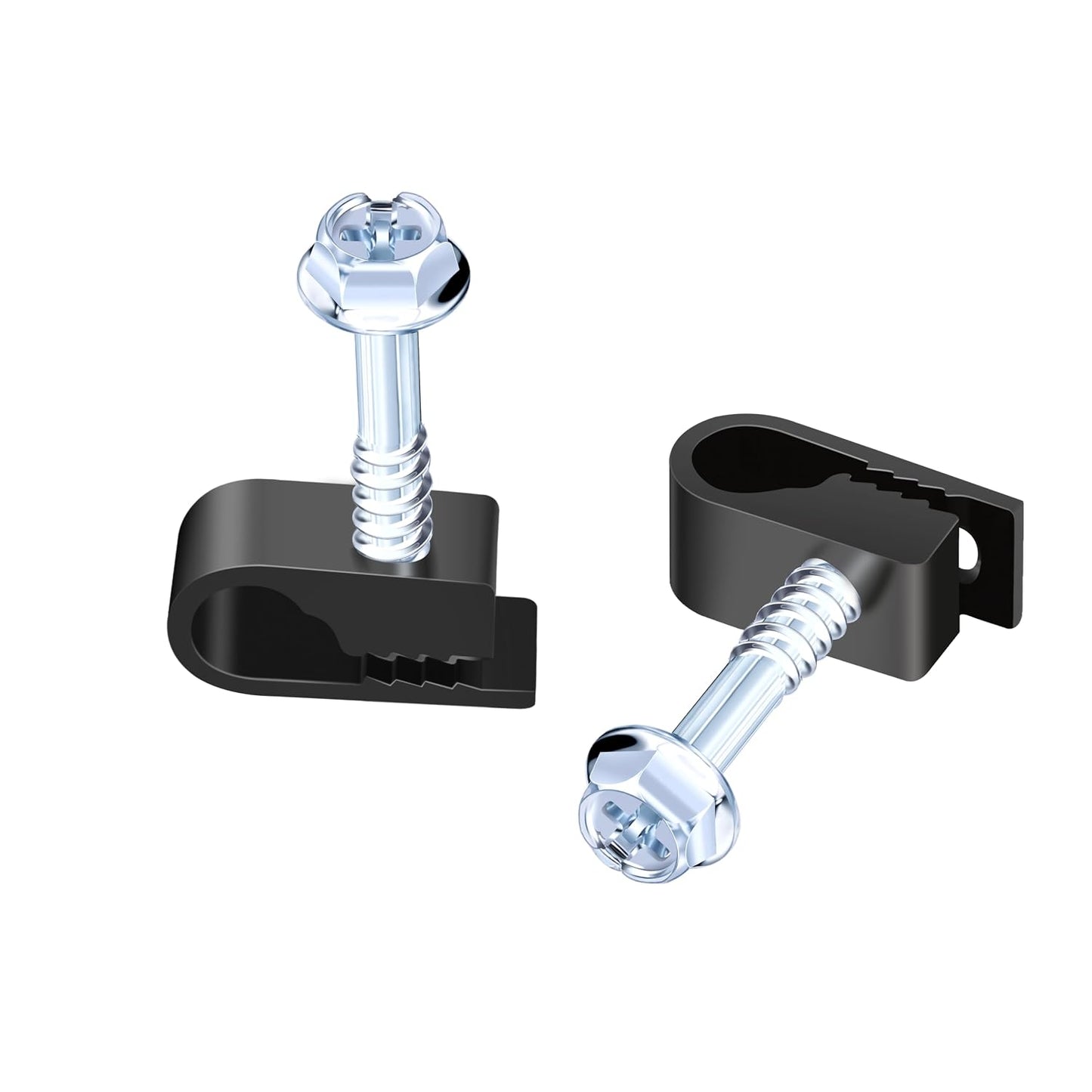 Cable Clips with Screws Fastener 1/4 Inch (6 mm) - All Weather Wire Clips for Coaxial, Ethernet,Electrical Cables,Brick/Stucco Siding Clips, UV-Resistant for Outdoor Wall Mount,30 Pack,White
