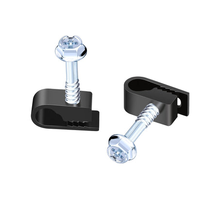Cable Clips with Screws Fastener 1/4 Inch (6 mm) - All Weather Wire Clips for Coaxial, Ethernet,Electrical Cables,Brick/Stucco Siding Clips, UV-Resistant for Outdoor Wall Mount,30 Pack,White