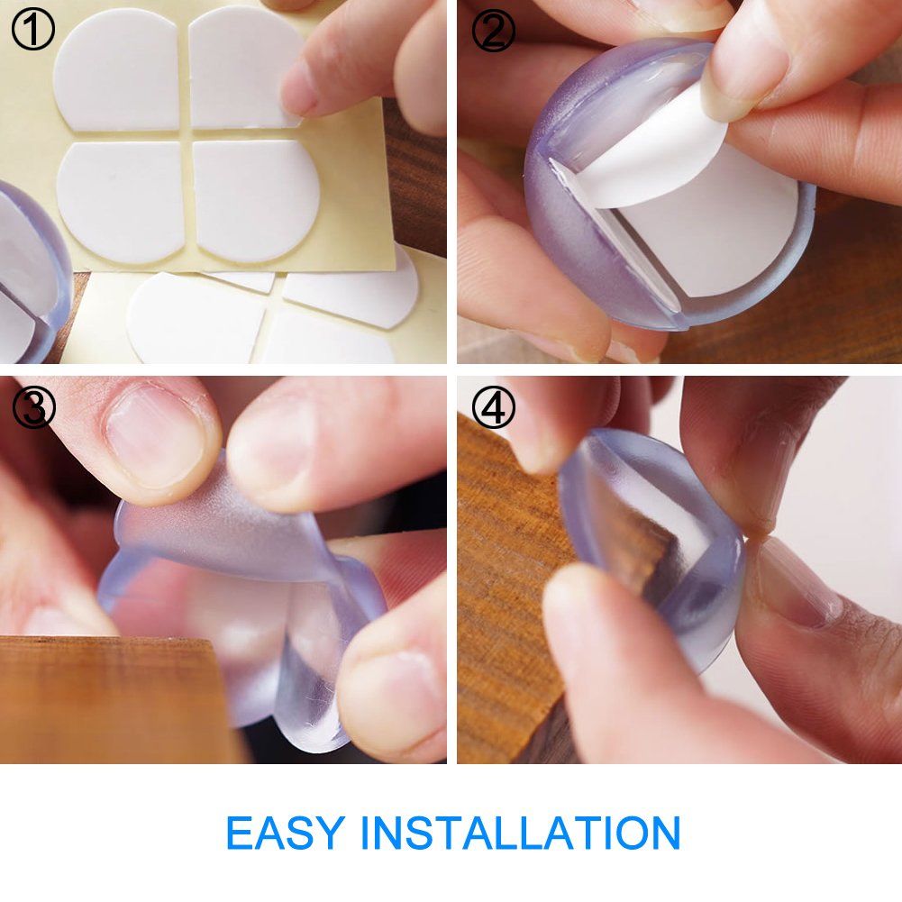 Baby Mate 16 PCS Clear Corner Guards (Ball Shape, Matte Finish) - Corner Protector - Corner Cover Corner Bumpers