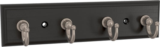Franklin Brass Key Tidy (1-Pack) Pure White Holder 7' Wall Mount Small Item Rack 4 Hooks for Wall, Hallway, Entry Keychain Rail Organizer B46711K-PMN-R