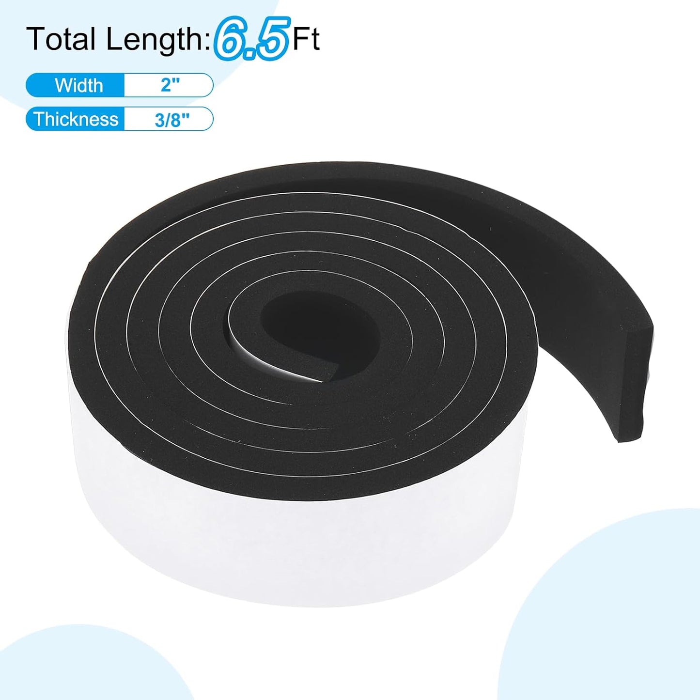PATIKIL Weather Stripping Door Seal Strip, 3/8 Inch x 1/4 Inch x 32 Ft Self Adhesive Soundproof High Density Foam Tape Insulation for Door Window Air Conditioning, White - Colors A