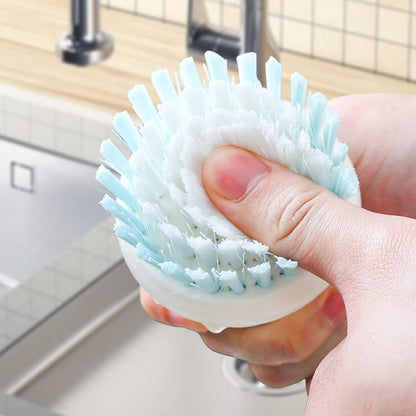 Dish Scrub Brush,Ergonomic Grip Palm Brush,Kitchen Scrub Brushes for Cleaning, Dish Scrubber with Stiff Bristles for Sink, Pots, Pans (Grey+Black)