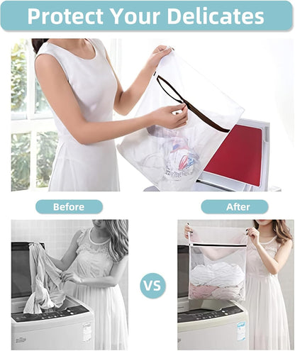 GOGOODA Mesh Laundry Bags for Delicates Durable Protective Wash Bags | Travel Storage Bags for Intimates Lingerie, 3PCS（3XXL）