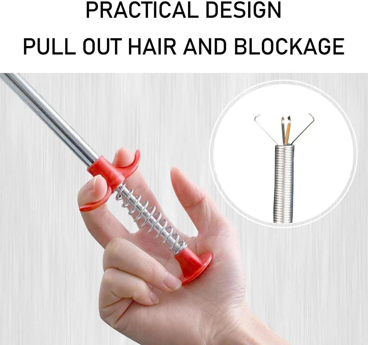 Drain Hair Remover(6pcs), Drain Snake Clog Remover(1pcs) ＆ Cleaning Brushes(2pcs) Tool Set For Toilet, Kitchen Sink, Bathroom Tub, Sewer, (6+2+1)