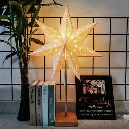 YY YEARCHY Rice Paper Table Lamp 15.3-inch Tall | Push-Button Switch E12 Base Warm Glow Desk Lamp for Bedroom Living Room Office