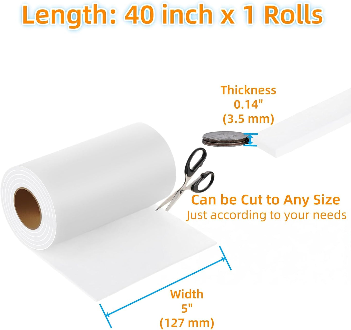 Furnigear Felt Strips with Adhesive Backing Heavy Duty Cuttable Felt Tape Roll Furniture Pads for Chair Legs - Protecting Hardwood Floors, Chair Wall Protector (Black, 80 x 0.5 x 0.14 Inch)