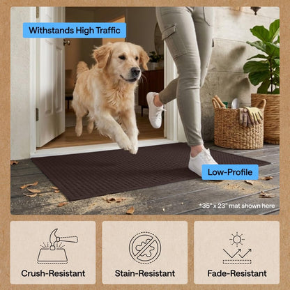 GORILLA GRIP® Ultra Absorbent Front Door Mat Outside Entrance, Traps Dirt and Moisture, HydroABSORB Indoor Outdoor Doormat Holds Up to 1.7 Cups Water, Stain and Fade Resistant Welcome Mat, 29x17 Black