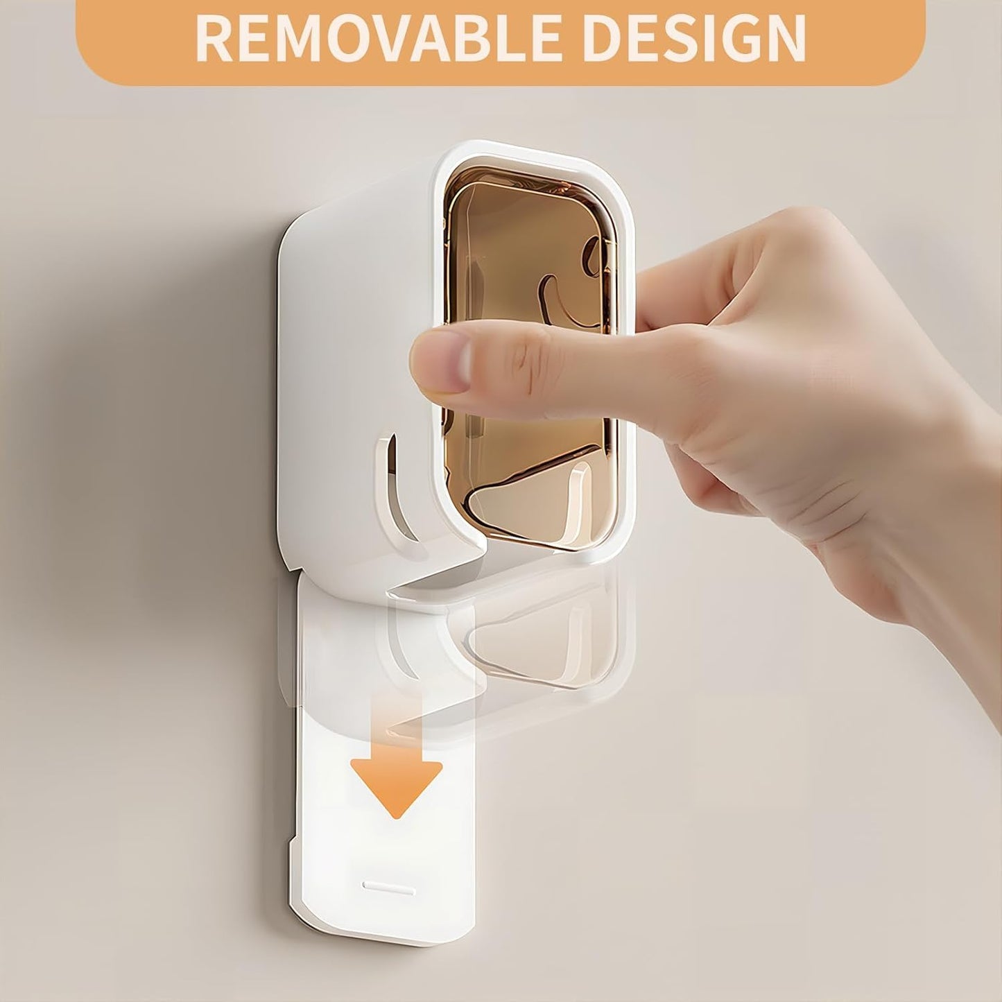 Wall-Mounted Toothbrush Holder with Toothpaste Squeezer, 4-Pack | Strong Self-Adhesive, With Cover, Family Toothbrush Head Organizer, Includes Toothpaste Squeezer