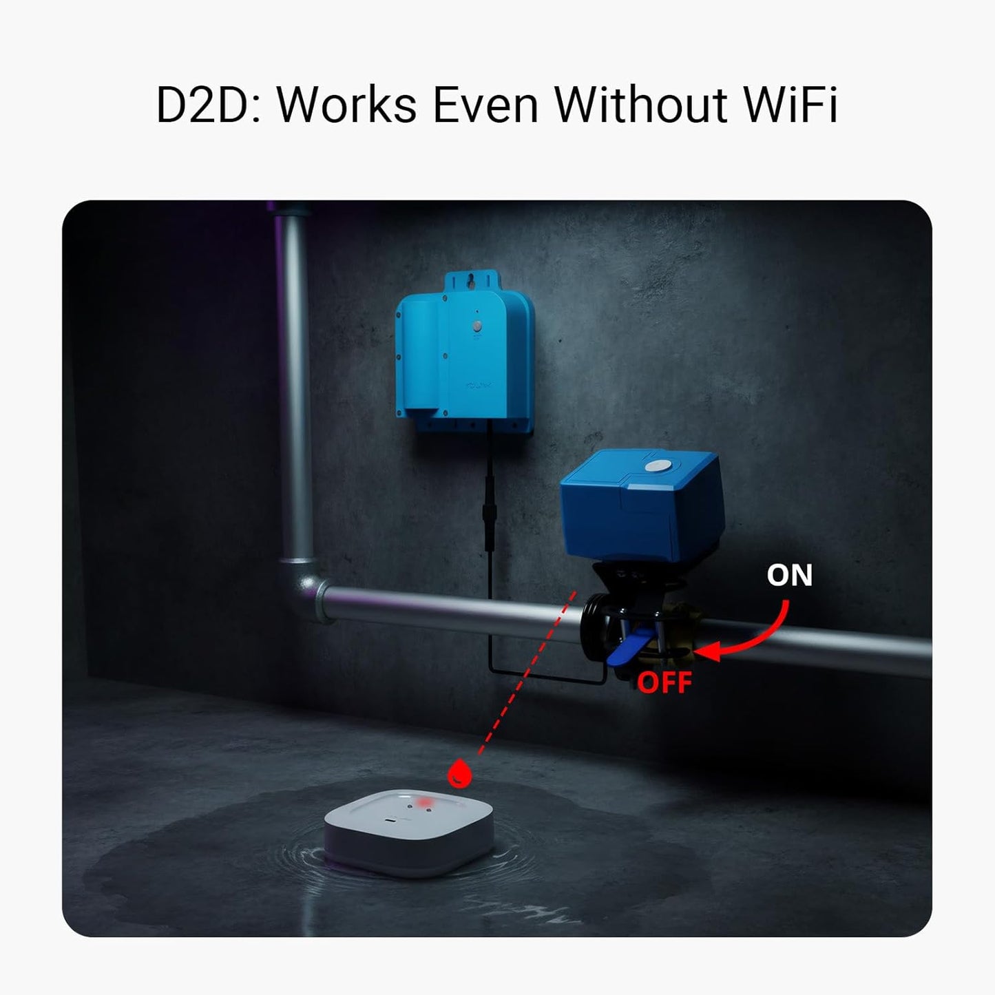 YoLink Water Leak Detector 4 with 105dB Audio Alarm, Freeze Warning, App Push, Email Alerts and Limited Text - Smart Water Sensor Alarm w/ Alexa, IFTTT - 1/4 Mile Long Range, Hub Required