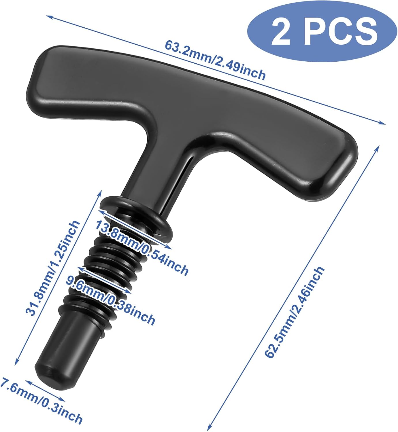 Lasnten 2 Pack Remover for Drain Covers Drain T Puller Shower Drain Removal Tool Drain Gunk Remover Tool Pipe Puller Black Drain Key for Easy Shower Drain Cleaning Bathroom Sink