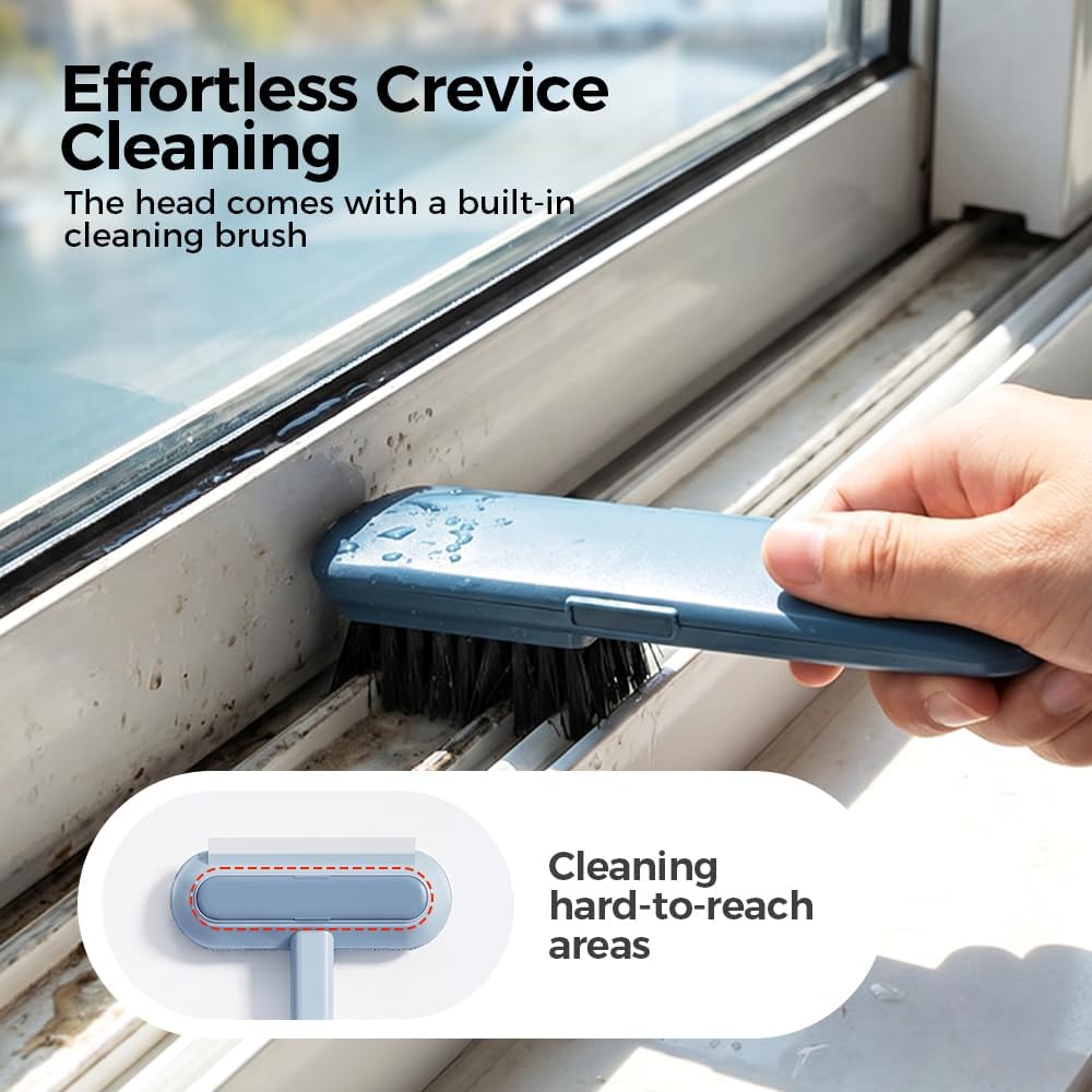 Window Screen Cleaner Tool with Squeegee | 4 in 1 Mesh Screen Cleaner Tool, Detachable Window Cleaning Kit, Multi-Functional Cleaning Brush for Window, Screens, Mesh