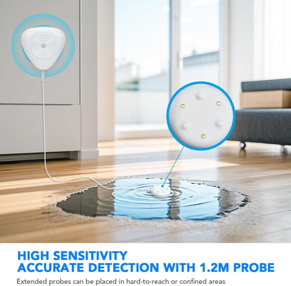 NEO Zigbee 3.0 Water Leak Detector, Smart Water Sensor Alarm for Home & Basement, Compatible with SmartThings and Home Assistant (ZHA & Z2M), 2 Pack
