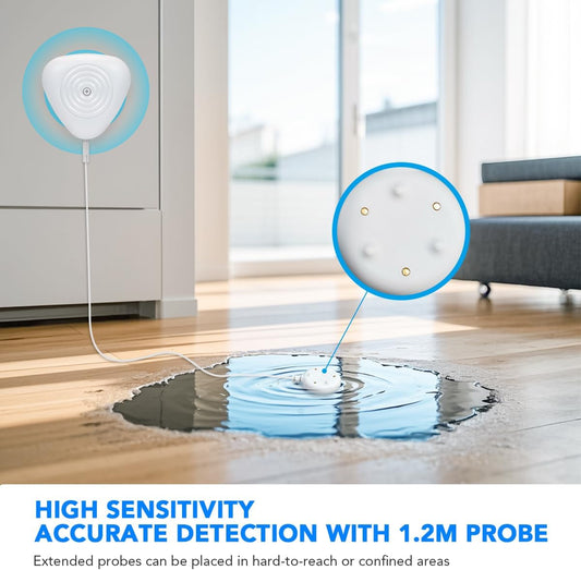 NEO Zigbee 3.0 Water Leak Detector, Smart Water Sensor Alarm for Home & Basement, Compatible with SmartThings and Home Assistant (ZHA & Z2M), 2 Pack