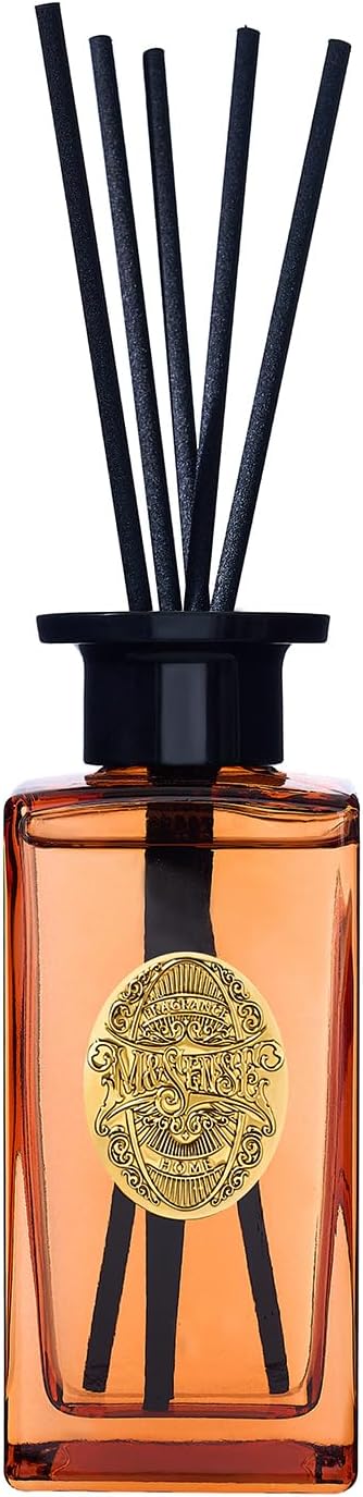 M&SENSE 6.3 oz Large Reed Diffuser Set | Lime+Basil Scent Oil Diffuser with Sticks | Hotel Collection Non-Toxic Home Fragrance |for Bedroom Bathroom Living Room - Colors A