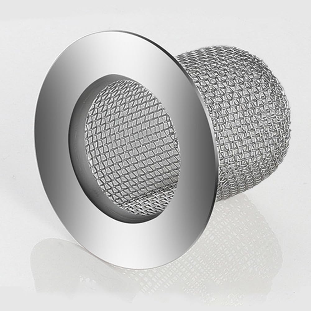 Shower Drain Hair Catcher, Shower Drain Basket, Easy to Clean Stainless Steel Mesh Hair Trap, Reusable Anti-Clog Drain Strainer Filter for Bathroom Sink, Shower & Tub, Fits 2-Inch Inner Diameter Holes