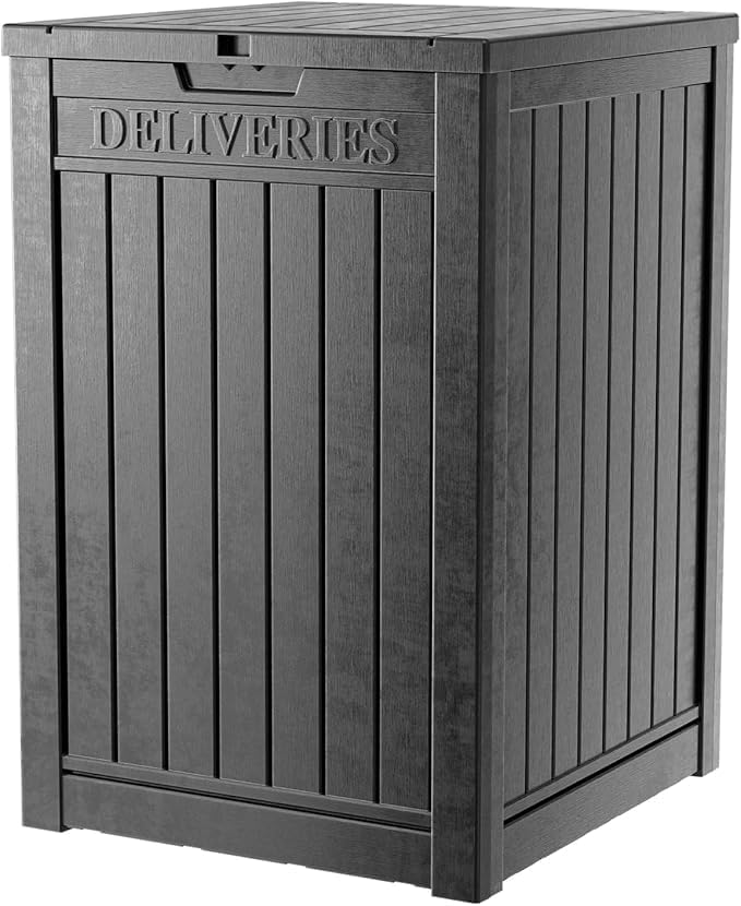 DRATO 180 Gallon Outdoor Storage Box, Large Waterproof Deck Box, Lockable Resin Storage Container with Reinforced Support for Patio Cushions, Garden Tools, UV-Resistant Outdoor Chest（Black，180 Gallon）