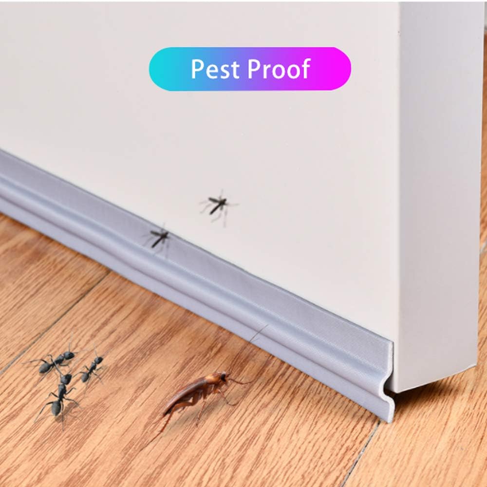 26 Feet Window Draft Stopper Foam Seal Strip Self Adhesive, Window Insulation and Door Side Weather Stripping Soundproof, Door Bottom Sweep Noise Gap Blocker (White)