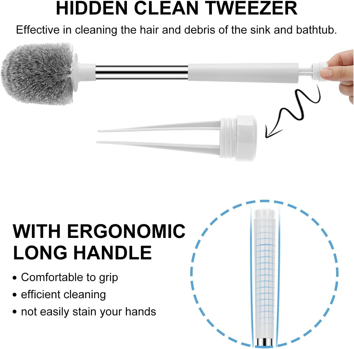 SetSail Toilet Brush and Holder, Self Closing Lid Toilet Bowl Brushes Holder and Extra Long Handle Ventilated Toilet Brush Set for Bathroom Cleaning, Nylon Bristles, Black