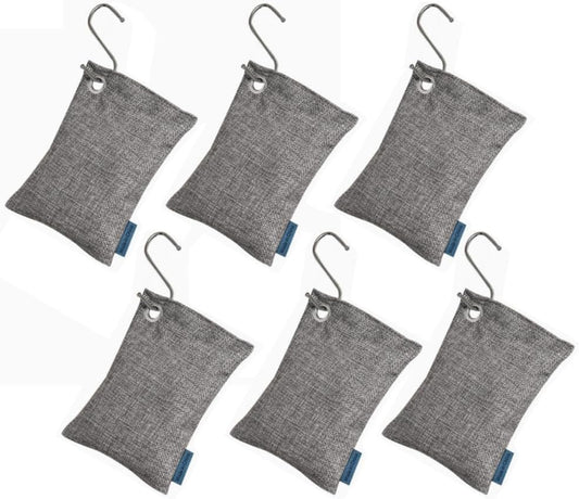 Bamboo Charcoal Air Purifying Bags, Activated Charcoal Odor Absorber & Moisture Eliminator, Natural Air Purifier for Home, Car, Closet, Shoes, Pet Areas, Reusable Charcoal Deodorizer