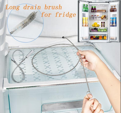 2 Pack 80 Inch Extra Long Flexible Pipe Cleaner Brush, Drain Cleaner Tool for Fridge, Sink Hose, Aquarium Tube, Car Sunroof Drain Cleaning Brush.