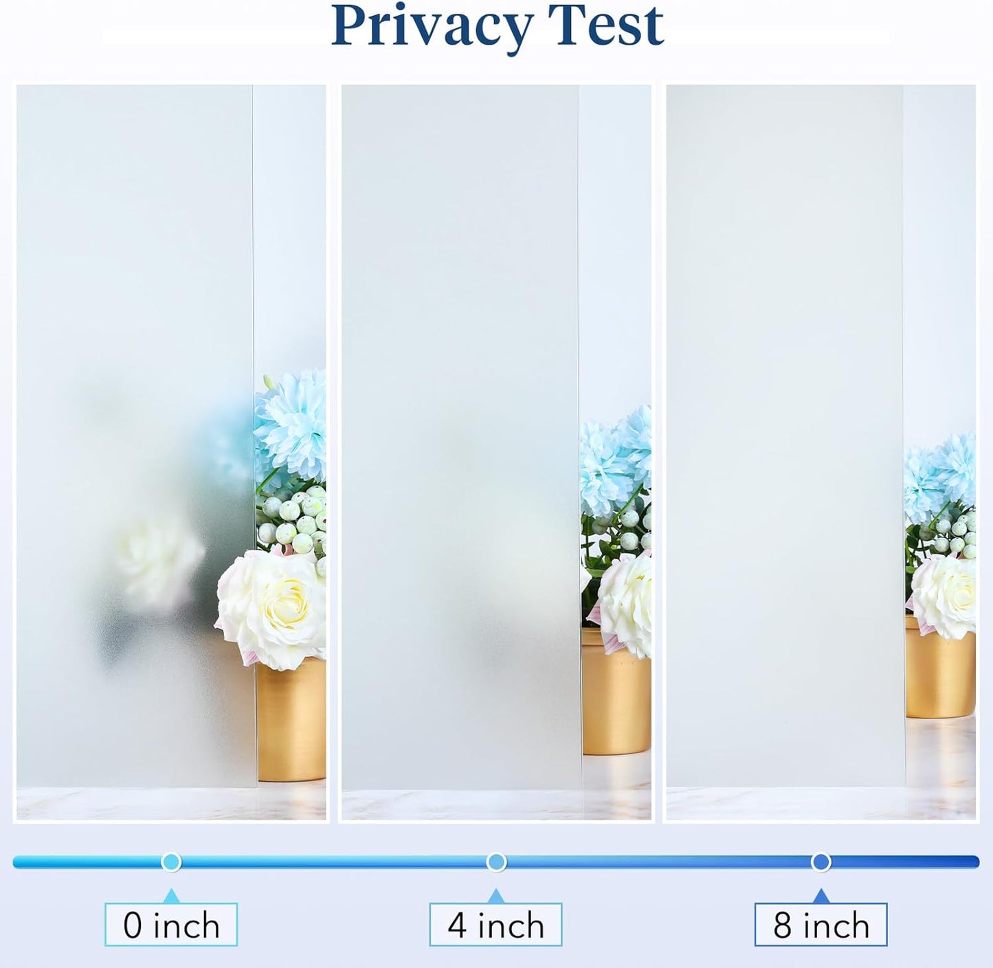 Haton Reeded Glass Window Privacy Film, Static Cling Non-Adhesive Frosted Film, UV Blocking Heat Control Removable Window Sticker for Bathroom Door Home Office, 17.5" x 78.7"