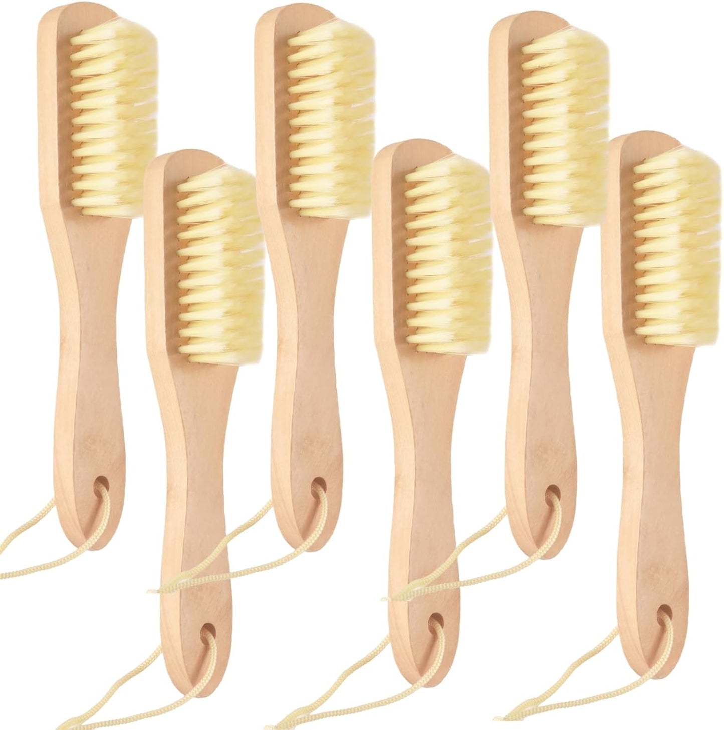 6-Piece Soft Bristle Laundry Brushes - Stain Remover for Clothes & Sneakers | Extended handle design, clean without bending over, with a hanging hole design, draining and storage are more convenient
