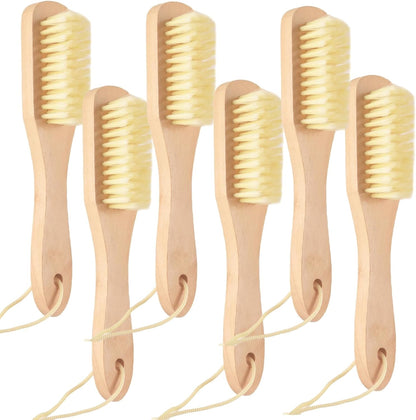 6-Piece Soft Bristle Laundry Brushes - Stain Remover for Clothes & Sneakers | Extended handle design, clean without bending over, with a hanging hole design, draining and storage are more convenient