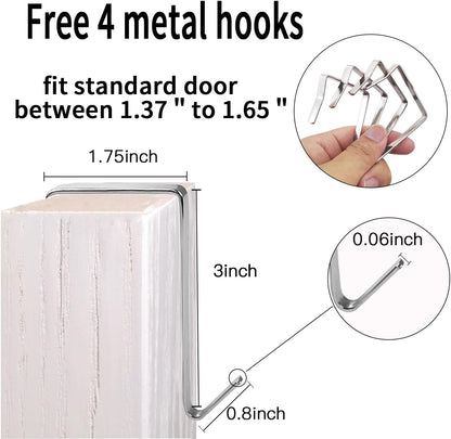 1 Pack 35 Clear Crystal Pockets Large Hanging Shoe Organizer Over The Door Shoe Rack for Closet Door Storage Shoe Holder Hanger, 4Hooks, white (67.7'' x 26.4'')