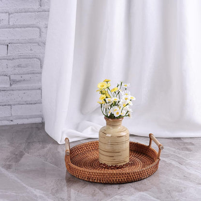 Ceramic Vase Set of 3 – Small Flower Vases, Modern Farmhouse Boho Flower Vases for Home Decor, Rustic Pottery Vases for Centerpieces, Living Room, Shelf, Fireplace, Entryway Decor, Table or Cabinet