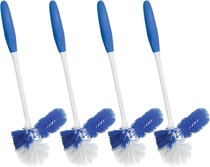 LOLA Toilet Bowl Brush w/Curved Head, Coated Wire, Durable Poly Bristles, Reaches Under Toilet Bowl Rim, 1 Pack