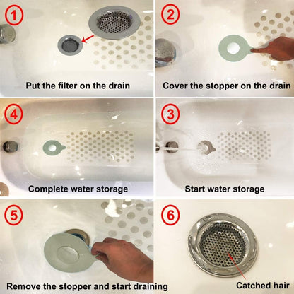 Seatery Bathtub Drain Strainers, Tub Drain Hair Catcher, Stainless Steel Bath Drain Cover Basket, Outer Diameter 3.0 inch/7.7cm, Inner Diameter 1.60 inch/4.0cm, Pack of 2