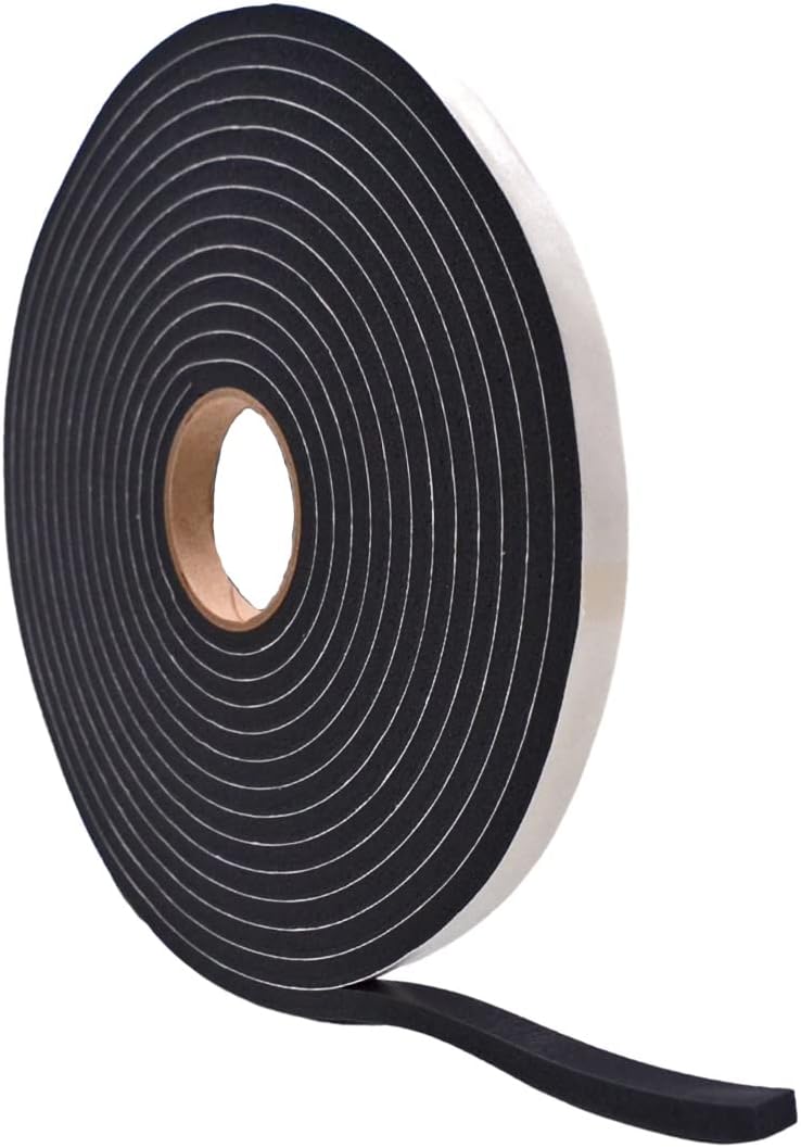 WOD Insulation Foam Tape Self Adhesive - 1/16 Thick x 3/16 Width - 150 feet - Made in USA Weather Stripping, HVAC, Sealing Doors, Windows, Pipes, Cooling, Sound Proof, and Air Conditioning.
