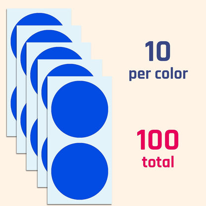 2" Round Large Colored Moving Stickers Labels - 10 Colors, Pack of 240