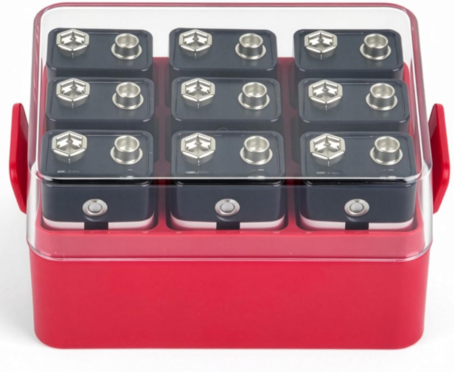 ALCYON Battery Organizer Storage Case, Battery Vault Box Container for 48pcs AA Batteries, Plastic Clear Protective Battery Holder for Travelling/Home/Office (Black, Large)