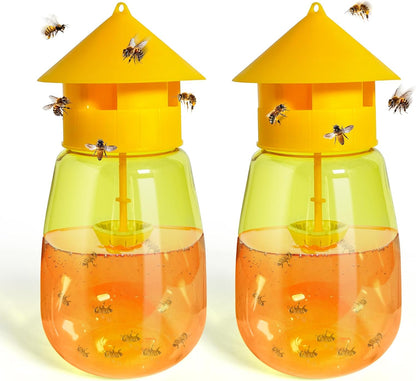 2 Packs Wasp Trap – Extra Large Yellow Jacket Trap Reusable Outdoor Hanging Ground Bee Wasps Killer Traps for Outside Garden, Patio, Backyard, Camping