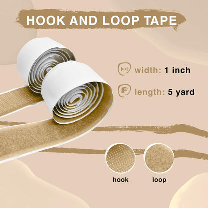 1 inch Black Hook and Loop Tape 1 Yd Self Adhesive Tape Sticky Back Heavy Duty Fastener Ideal for Window Fixing Net Carpets DIY Project Handmade Craft Home Office