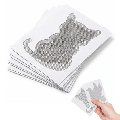 Decorative Window Screen Repair Patches, Cute Shapes, Self-Adhesive Mesh Repair Kit for Window Screens, Door Screens & Tents, Waterproof & Long-Lasting Screen Hole Fixer (Kitten + Pigeon(20 Piece))
