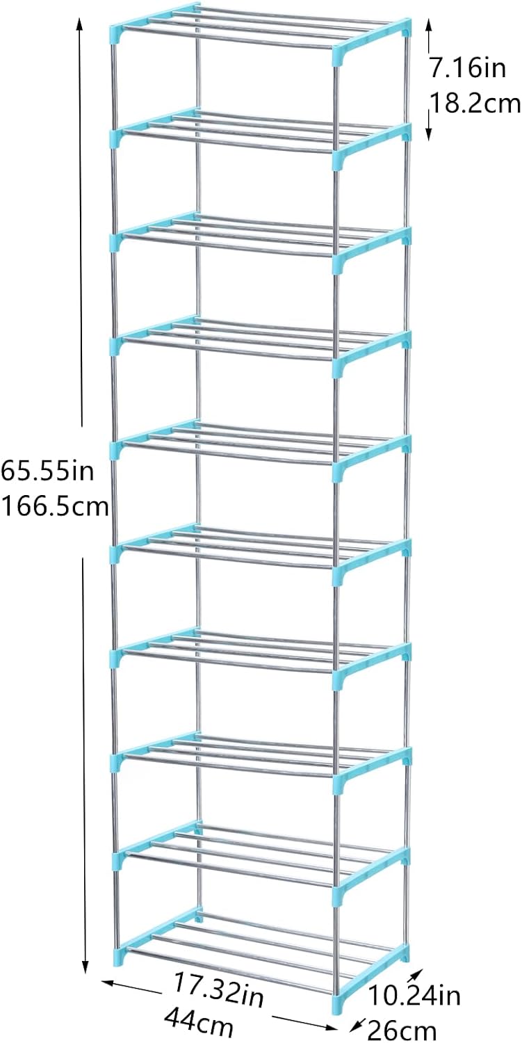 Jucaifu Stackable Small Shoe Rack, Entryway, Hallway and Closet Space Saving Storage and Organization (3-Tier, White)