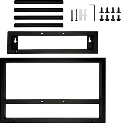Garden Hose Holder Wall Mount,Water Hose Holders for Outside,Heavy Duty Hose Rack for 125-ft Hose Storage,Metal Hose Wall Mount Black Garden Hose Hanger