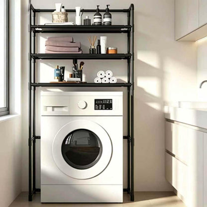 Laundry Room Organizer 3-Tier Freestanding Over Washing Machine Shelf | Black