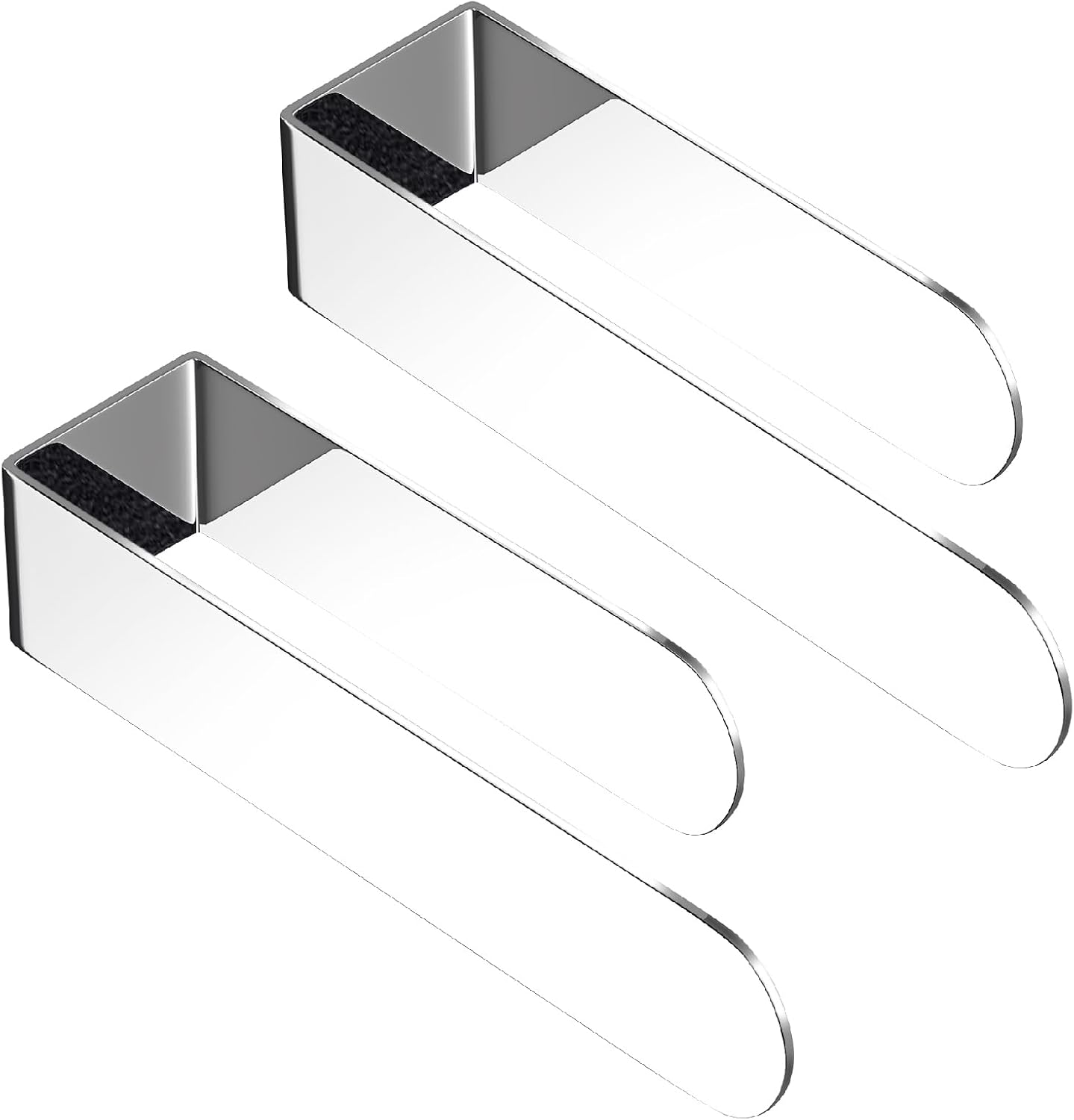 HUFEEOH 2 Pack Adhesive Hand Towel Holder, Kitchen Towel Rack Towel Bars Wall Mounted, Stainless Steel Bath Towel Hanger for Bathroom Hotel Kitchen (White, 8 Inch(2PC))