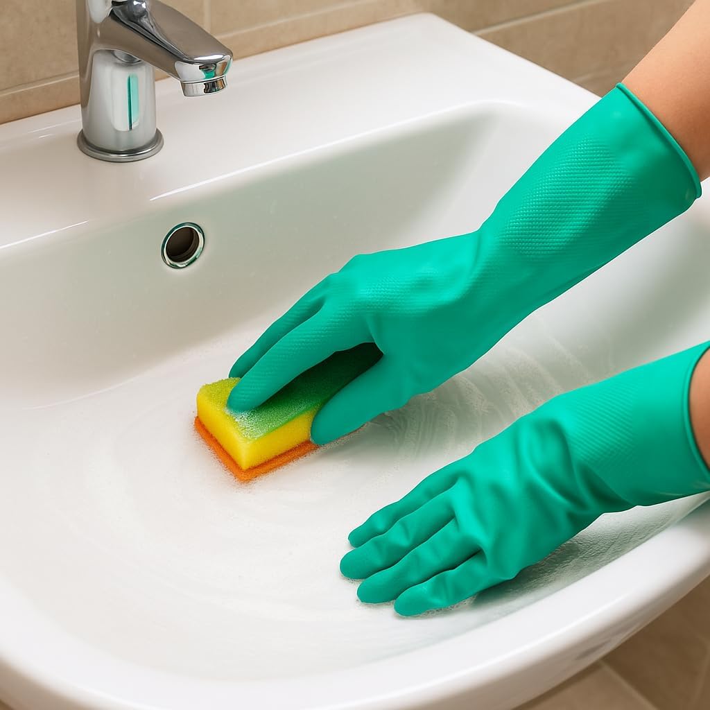 Tribello Libman Chemical Resistant Nitrile Gloves - Reusable Rubber Latex Free Heavy Duty Grip Gloves - Mechanics & Cleaning