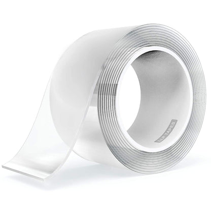 LLPT Double Sided Clear Nano Tape, 2 Inch x 33 Feet, 1 Pack | Heavy Duty, Washable, No Residue, Gel Transparent Tape for Home Office Store Deco Card Poster Photo Wall