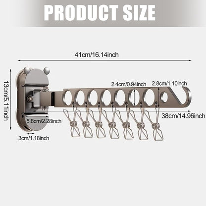 PANGBOER Strong Suction Cup Wall Mounted Drying Rack Multiple Rod Saving Laundry Organizers Easy to Use for Bathroom Balconies